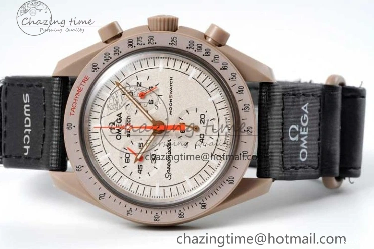 0308 Speedmaster Misson To Jupiter 1:1 Best Edition Brown Dial On Nylon Strap Quartz Breathable 7857